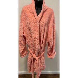 Just Love Womens Size 2X Robe Short Fluffy Light Orange